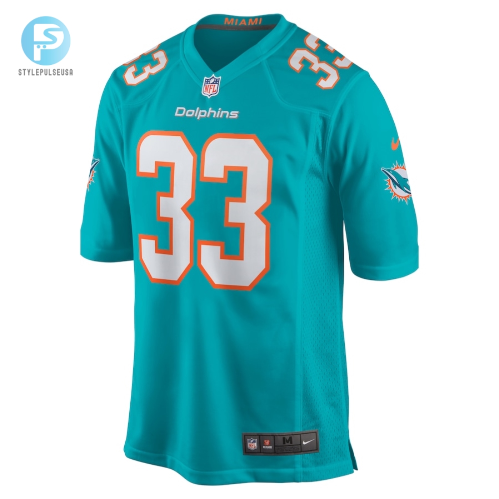 Mens Miami Dolphins Lamical Perine Nike Aqua Home Game Player Jersey 