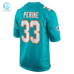 Mens Miami Dolphins Lamical Perine Nike Aqua Home Game Player Jersey stylepulseusa 1 2