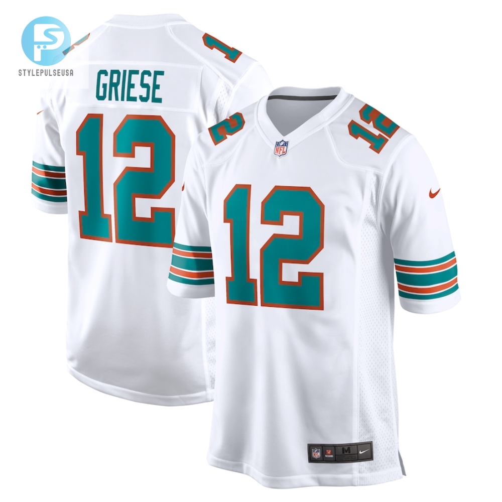Mens Miami Dolphins Bob Griese Nike White Retired Player Jersey stylepulseusa 1