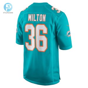 Mens Miami Dolphins Mark Milton Nike Aqua Game Jersey stylepulseusa 1 2