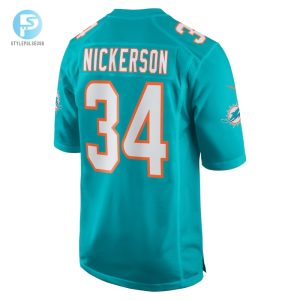 Mens Miami Dolphins Parry Nickerson Nike Aqua Team Game Jersey stylepulseusa 1 2