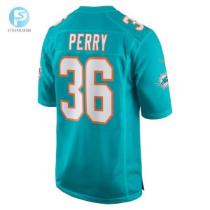 Mens Miami Dolphins Jamal Perry Nike Aqua Home Game Player Jersey stylepulseusa 1 2