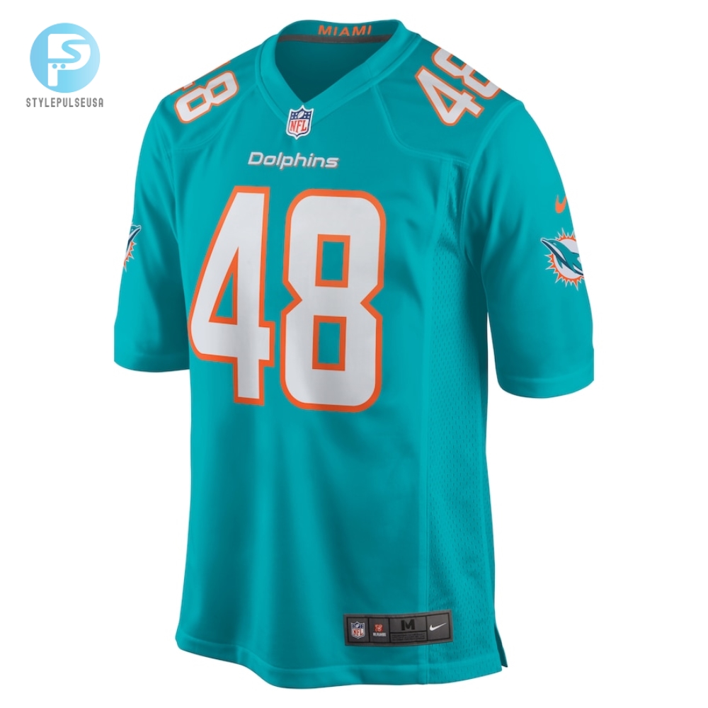 Mens Miami Dolphins Jake Bargas Nike Aqua Home Game Player Jersey 