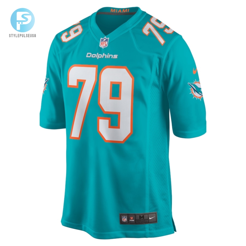 Mens Miami Dolphins Eric Fisher Nike Aqua Home Game Player Jersey 