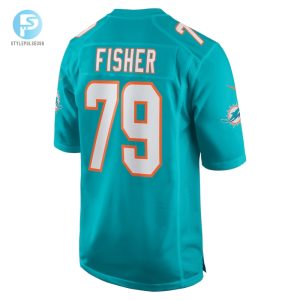 Mens Miami Dolphins Eric Fisher Nike Aqua Home Game Player Jersey stylepulseusa 1 2