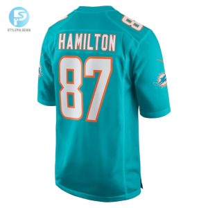 Mens Miami Dolphins Daesean Hamilton Nike Aqua Home Game Player Jersey stylepulseusa 1 2