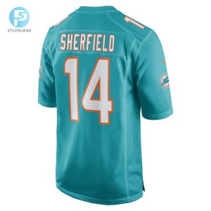 Mens Miami Dolphins Trent Sherfield Nike Aqua Game Player Jersey stylepulseusa 1 2