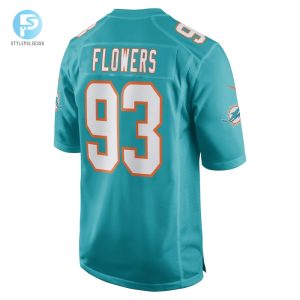 Mens Miami Dolphins Trey Flowers Nike Aqua Game Player Jersey stylepulseusa 1 2