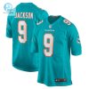 Mens Miami Dolphins Calvin Jackson Nike Aqua Home Game Player Jersey stylepulseusa 1