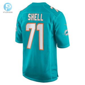 Mens Miami Dolphins Brandon Shell Nike Aqua Home Game Player Jersey stylepulseusa 1 2