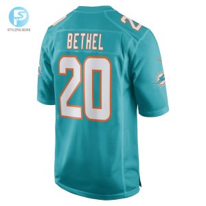 Mens Miami Dolphins Justin Bethel Nike Aqua Game Player Jersey stylepulseusa 1 2