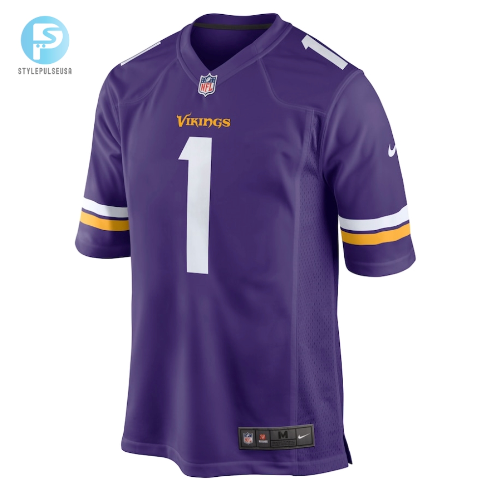 Mens Minnesota Vikings Number 1 Dad Nike Purple Game Jersey 