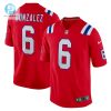 Mens New England Patriots Christian Gonzalez Nike Red Alternate Team Game Jersey stylepulseusa 1