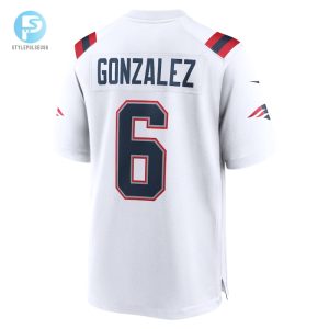 Mens New England Patriots Christian Gonzalez Nike White Game Jersey stylepulseusa 1 2