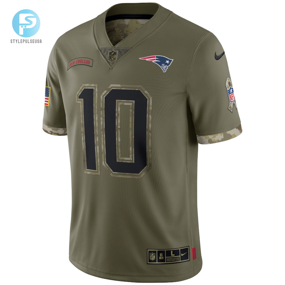 Mens New England Patriots Nike Olive 2022 Salute To Service Limited Jersey 