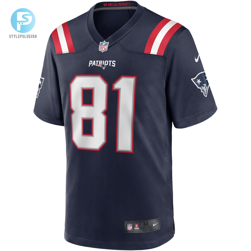 Mens New England Patriots Randy Moss Nike Navy Game Retired Player Jersey 