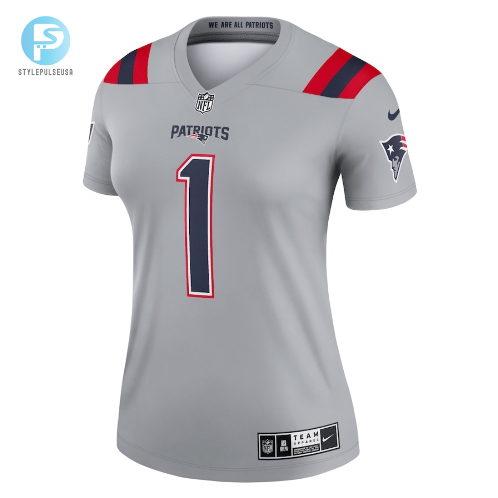 Womens New England Patriots Cam Newton Nike Gray Inverted Legend Jersey 