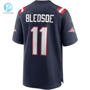 Mens New England Patriots Drew Bledsoe Nike Navy Game Retired Player Jersey stylepulseusa 1 2