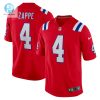 Mens New England Patriots Bailey Zappe Nike Red Alternate Game Player Jersey stylepulseusa 1