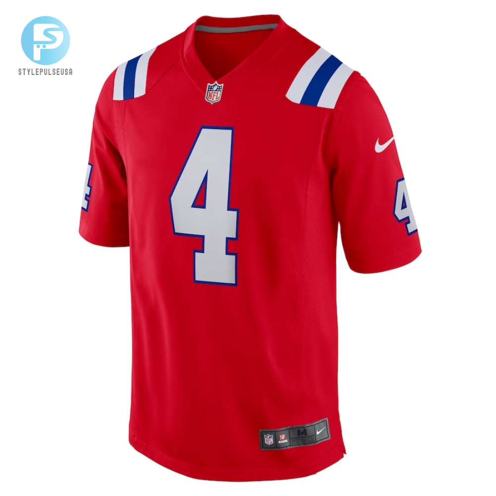 Mens New England Patriots Bailey Zappe Nike Red Alternate Game Player Jersey 