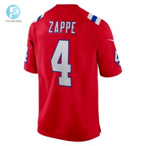 Mens New England Patriots Bailey Zappe Nike Red Alternate Game Player Jersey stylepulseusa 1 2
