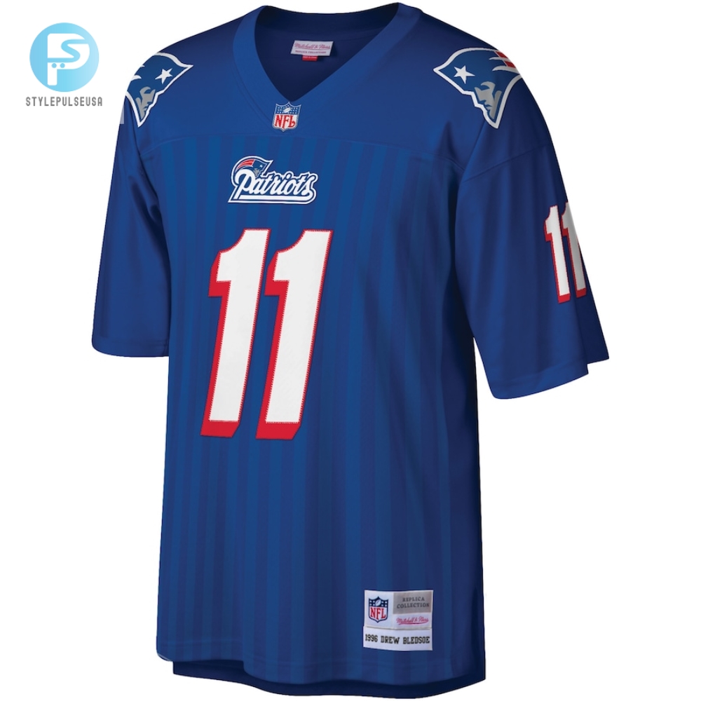 Mens New England Patriots Drew Bledsoe Mitchell  Ness Royal Legacy Replica Jersey 