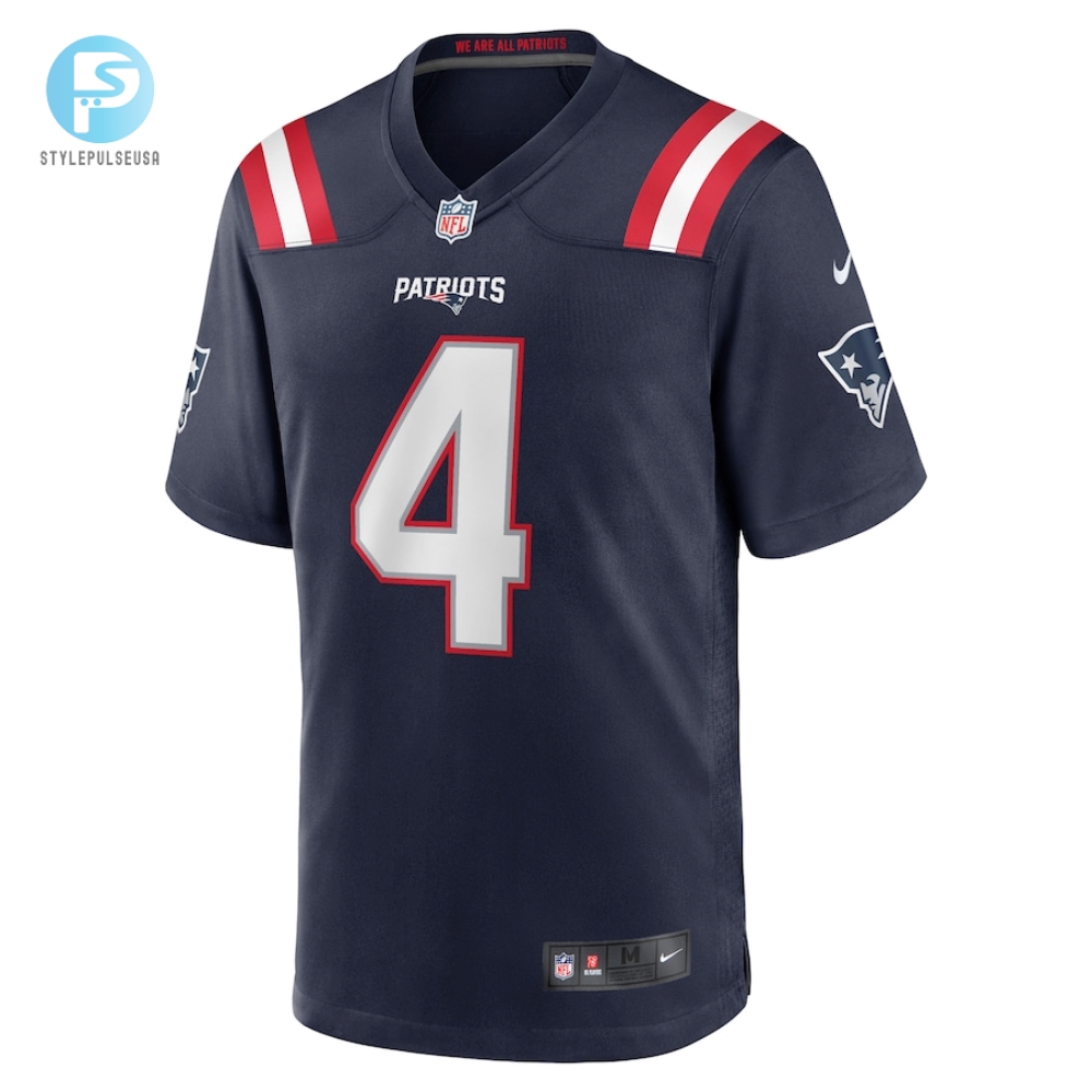 Mens New England Patriots Bailey Zappe Nike Navy Game Player Jersey 