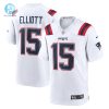 Mens New England Patriots Ezekiel Elliott Nike White Game Player Jersey stylepulseusa 1