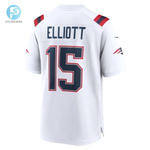 Mens New England Patriots Ezekiel Elliott Nike White Game Player Jersey stylepulseusa 1 2