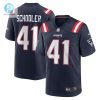 Mens New England Patriots Brenden Schooler Nike Navy Game Player Jersey stylepulseusa 1