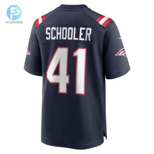 Mens New England Patriots Brenden Schooler Nike Navy Game Player Jersey stylepulseusa 1 2