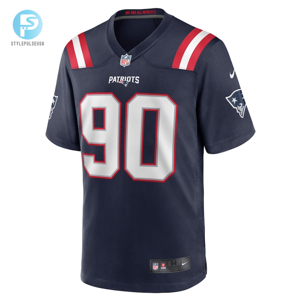Mens New England Patriots Christian Barmore Nike Navy Player Game Jersey 