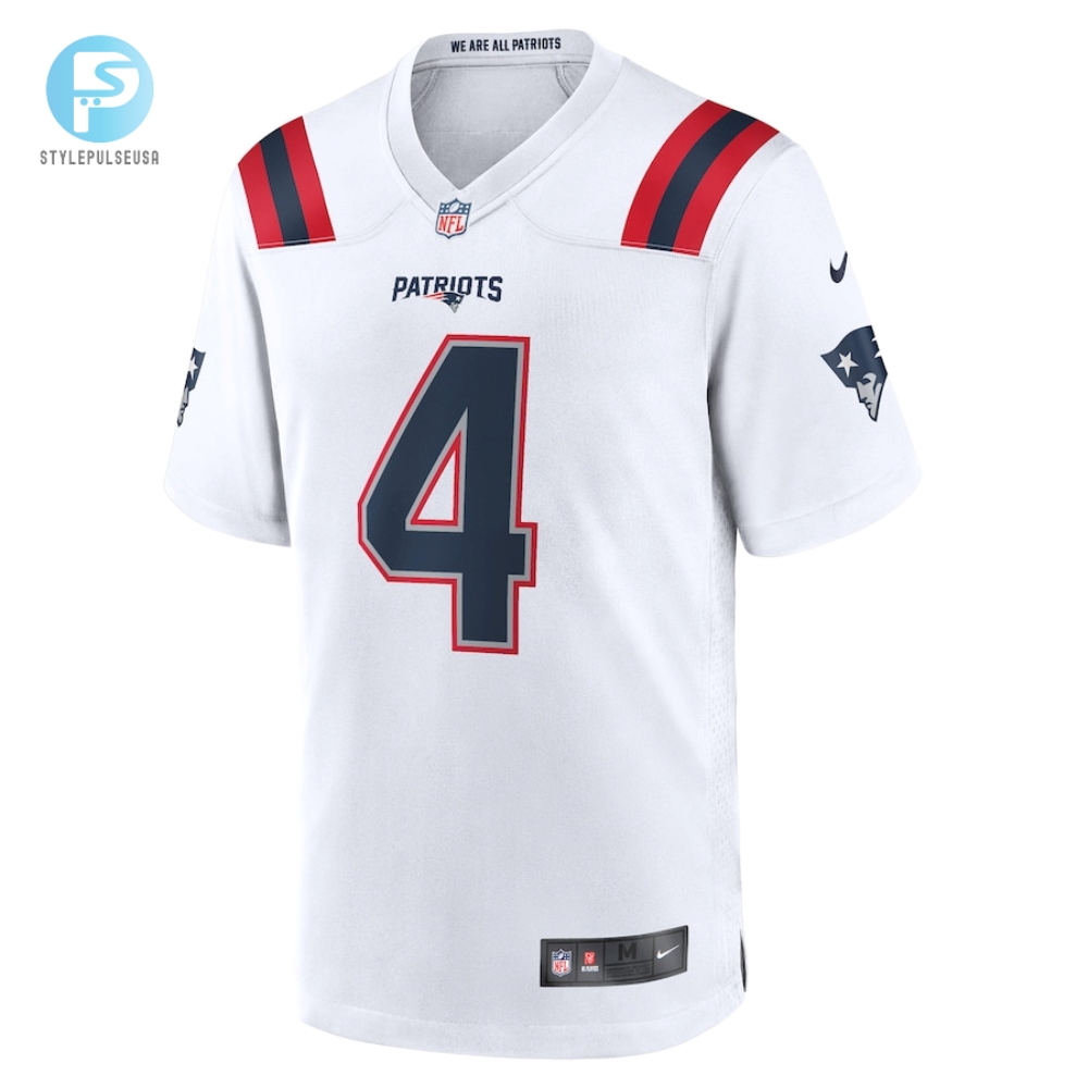 Mens New England Patriots Bailey Zappe Nike White Game Player Jersey 