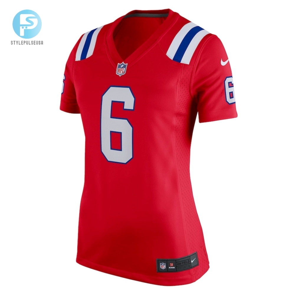 Womens New England Patriots Christian Gonzalez Nike Red Alternate Team Game Jersey 
