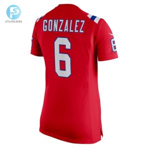 Womens New England Patriots Christian Gonzalez Nike Red Alternate Team Game Jersey stylepulseusa 1 2