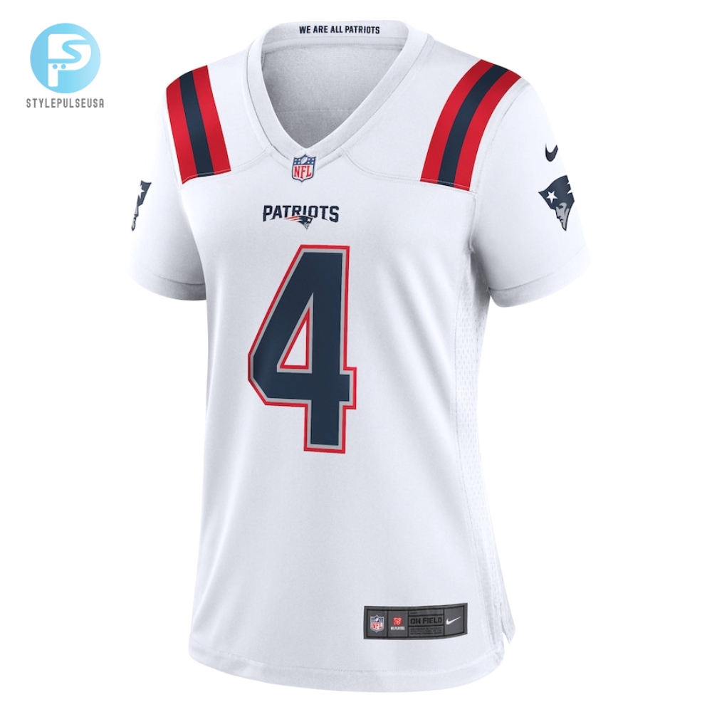 Womens New England Patriots Bailey Zappe Nike White Game Player Jersey 