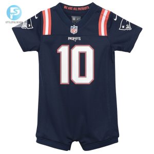 Newborn Infant New England Patriots Mac Jones Nike Navy Game Romper Jersey stylepulseusa 1 1