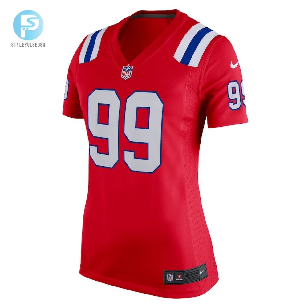 Womens New England Patriots Keion White Nike Red Alternate Team Game Jersey 