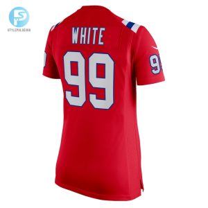 Womens New England Patriots Keion White Nike Red Alternate Team Game Jersey stylepulseusa 1 2