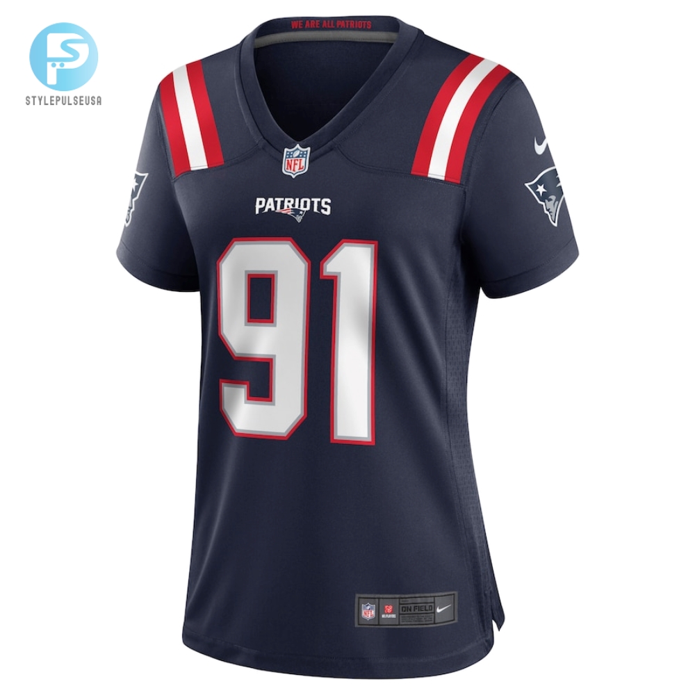 Womens New England Patriots Deatrich Wise Jr. Nike Navy Game Jersey 