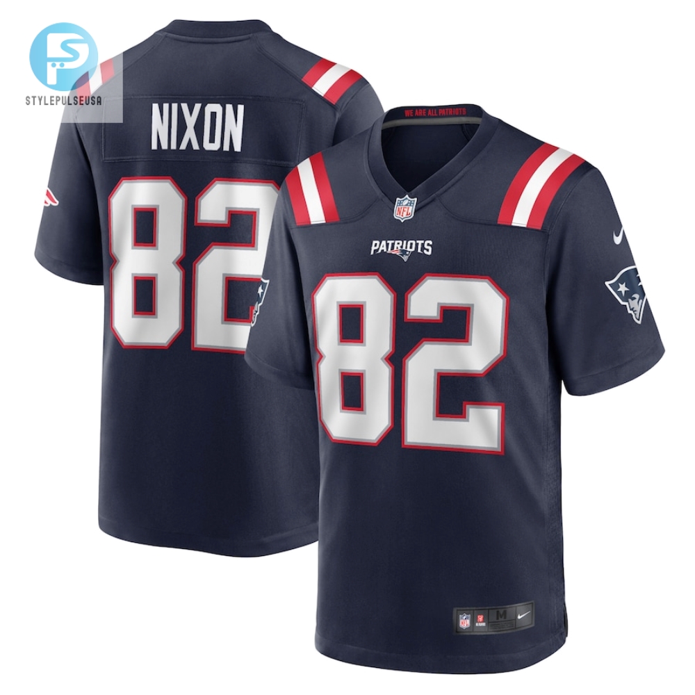 Mens New England Patriots Tre Nixon Nike Navy Player Game Jersey stylepulseusa 1