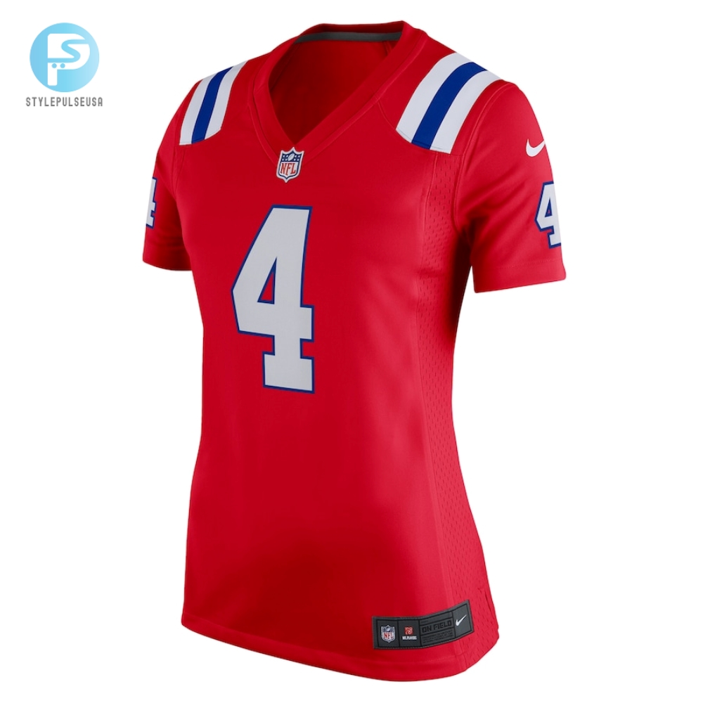 Womens New England Patriots Bailey Zappe Nike Red Alternate Game Player Jersey 