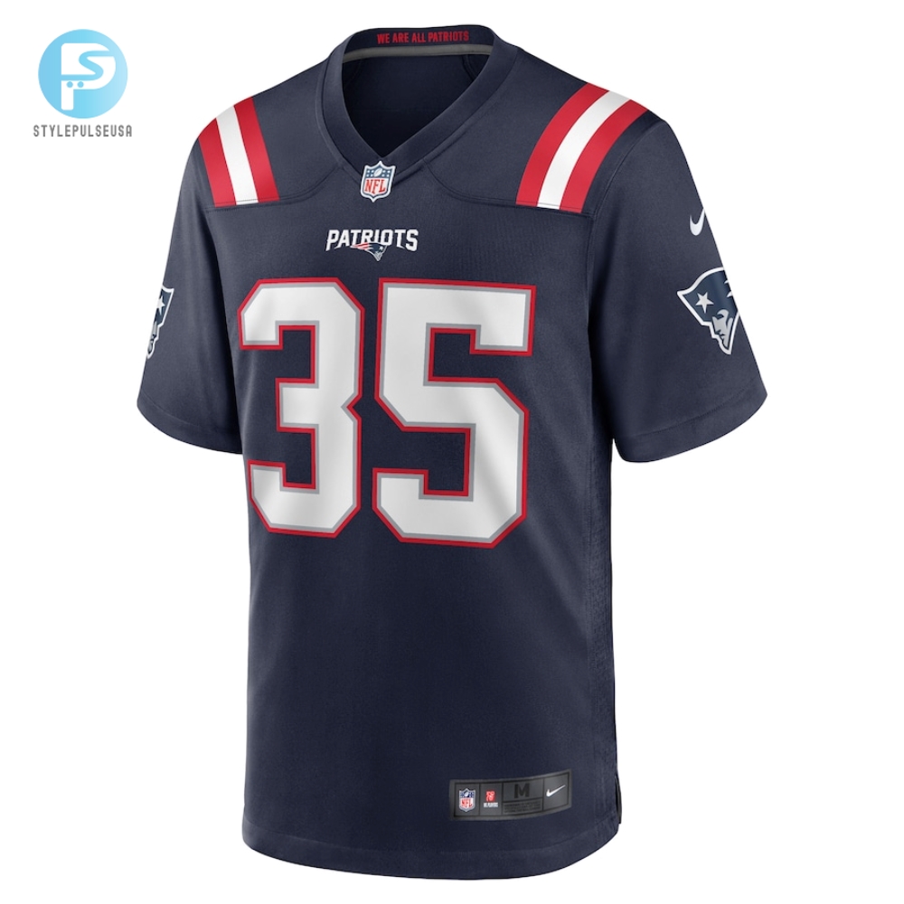 Mens New England Patriots Pierre Strong Jr. Nike Navy Game Player Jersey 