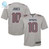 Youth New England Patriots Mac Jones Nike Gray Atmosphere Fashion Game Jersey stylepulseusa 1