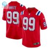 Mens New England Patriots Keion White Nike Red Alternate Team Game Jersey stylepulseusa 1