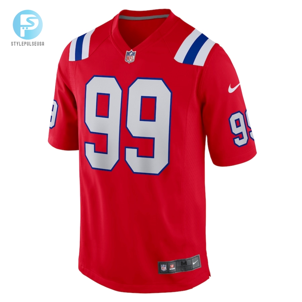 Mens New England Patriots Keion White Nike Red Alternate Team Game Jersey 