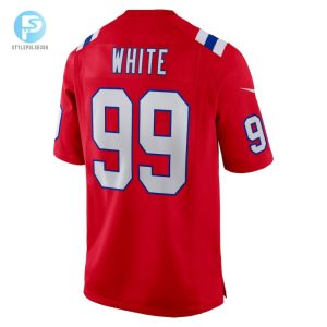 Mens New England Patriots Keion White Nike Red Alternate Team Game Jersey stylepulseusa 1 2