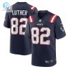 Mens New England Patriots T.J. Luther Nike Navy Team Game Jersey stylepulseusa 1