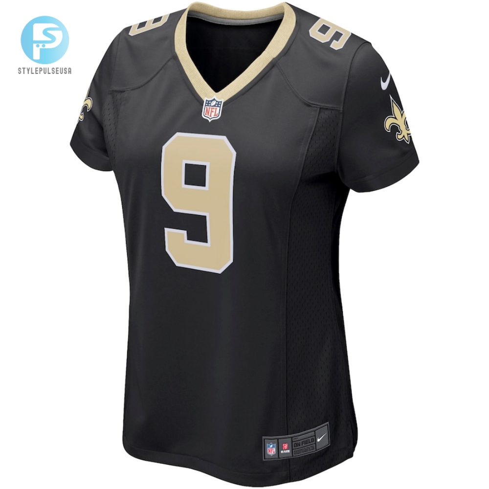 Womens New Orleans Saints Drew Brees Nike Black Game Player Jersey 