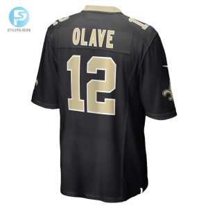 Mens New Orleans Saints Chris Olave Nike Black Game Jersey stylepulseusa 1 2